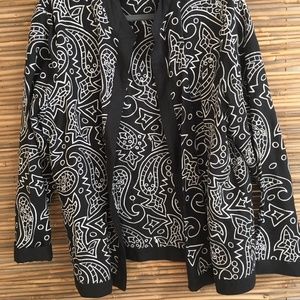 Victor Costa Black & White Paisley Brocade Jacekt